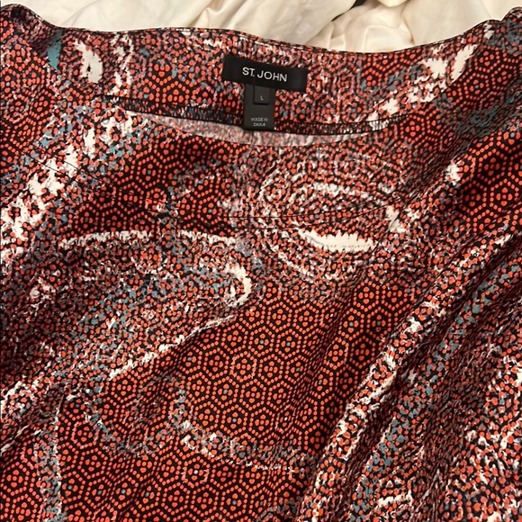 St. John Tops - St. John Red Patterned Top